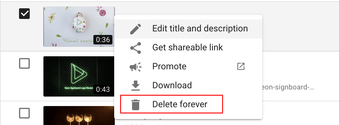 видео с ютуба удалить