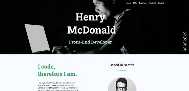 Web development website template Renderforest