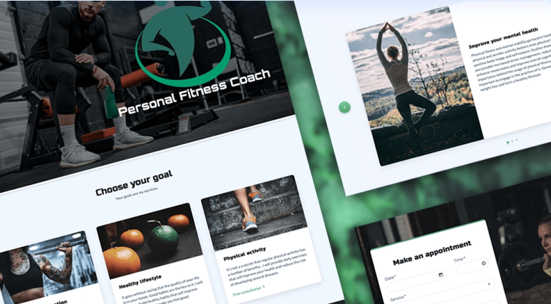 personal fitness coach portfolio Renderforest