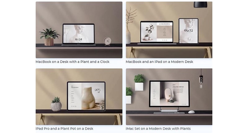 mockups with computers and iPad