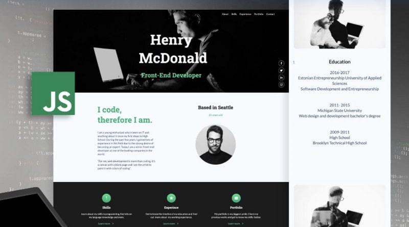 Web Developer CV website template