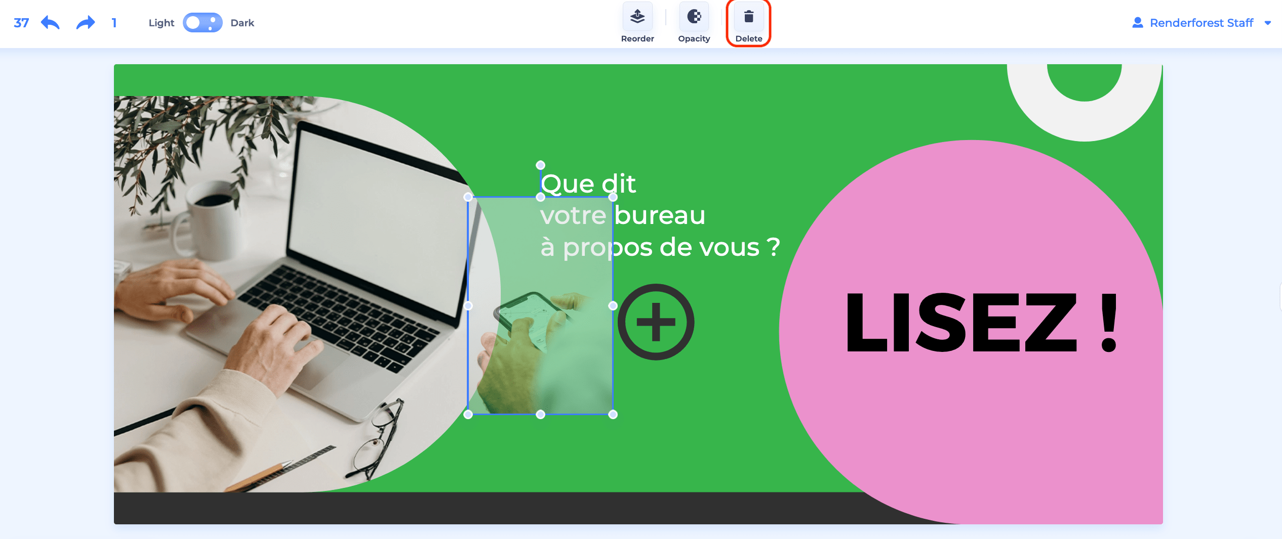 bouton supprimer le calque