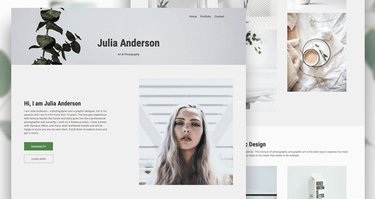 photography and design portfolio Renderforest