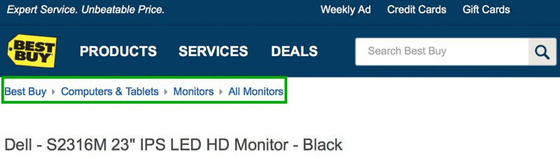 百思买网站面包屑导航