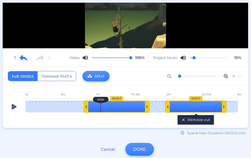 gameplay video creation - trim video