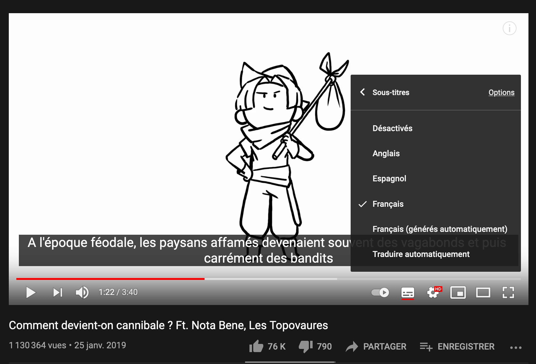 sous-titres YouTube
