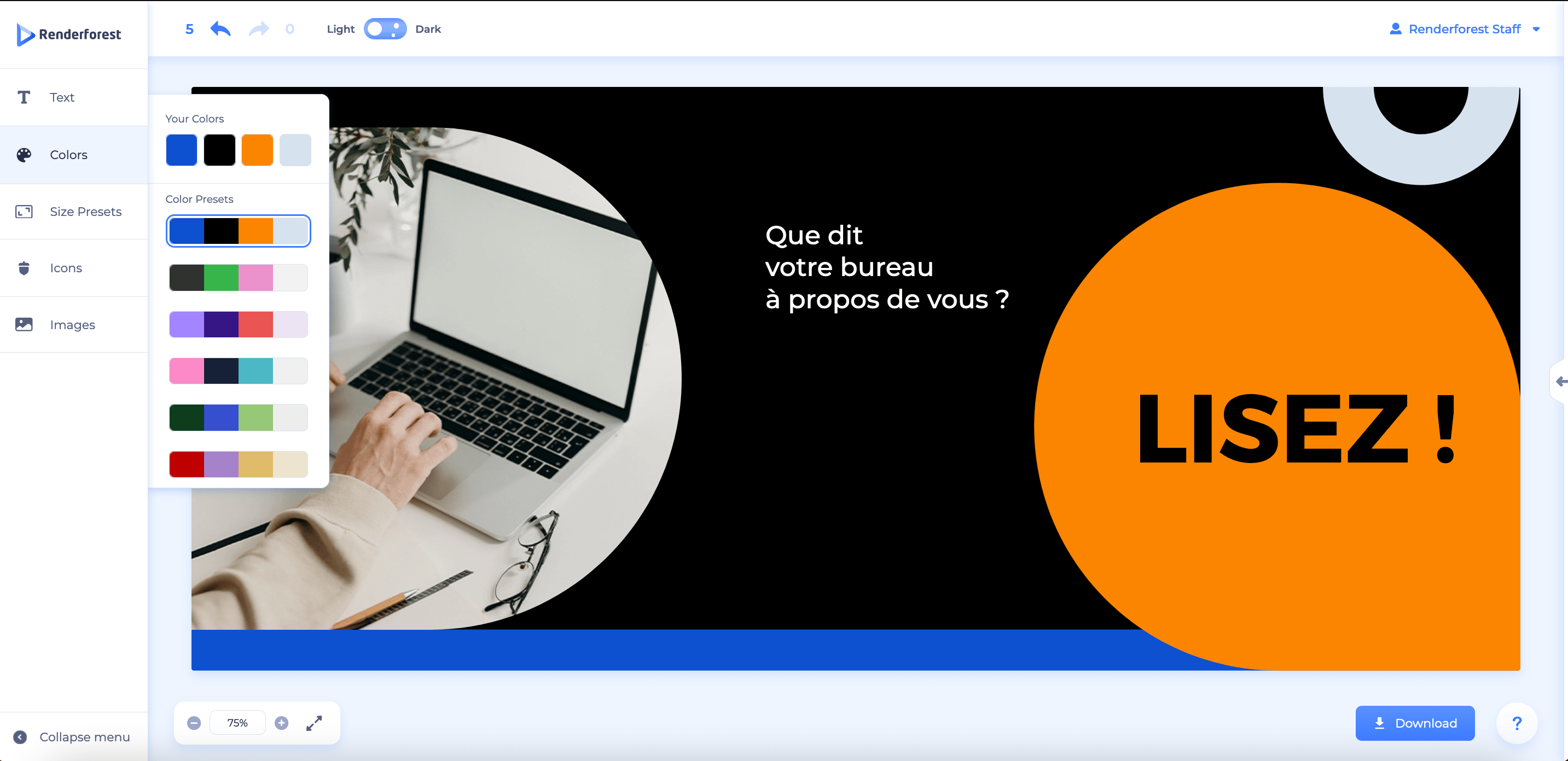 changer les couleurs de votre design