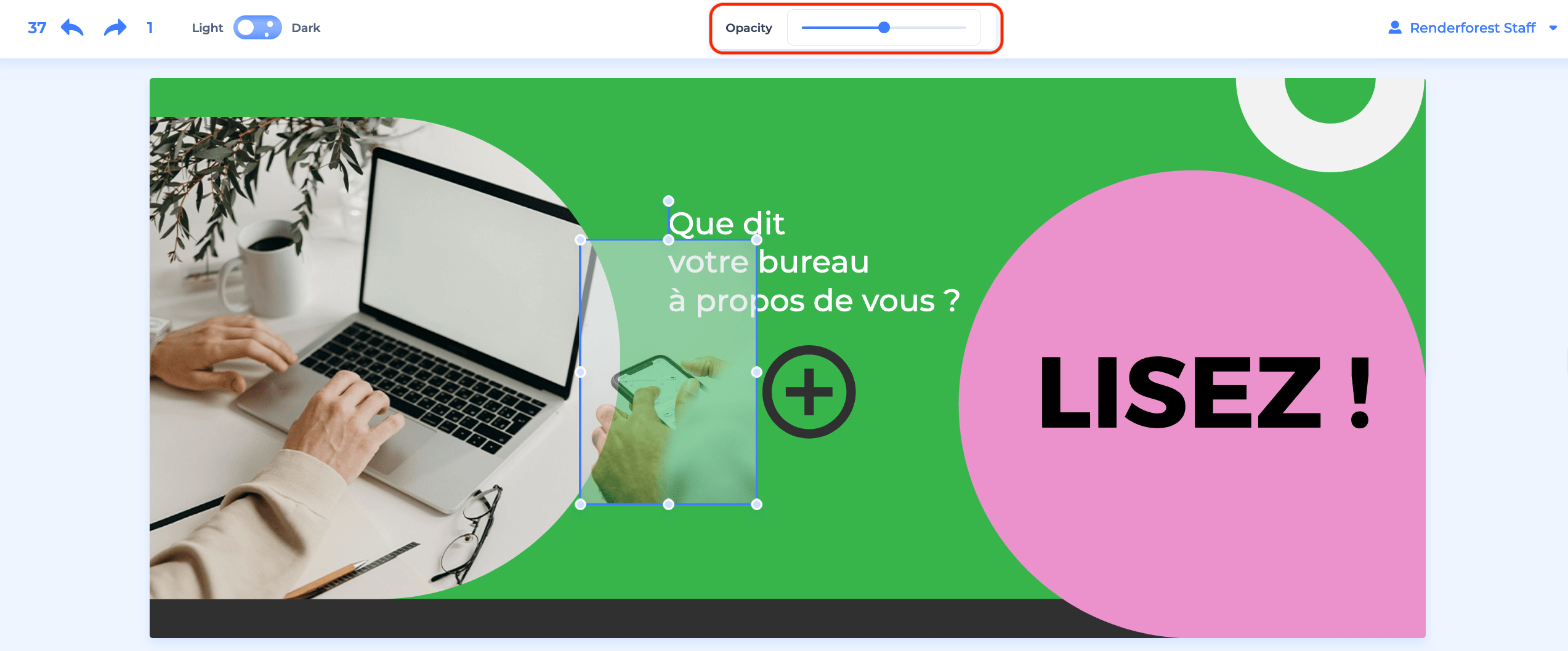 changer l'opacité du calque