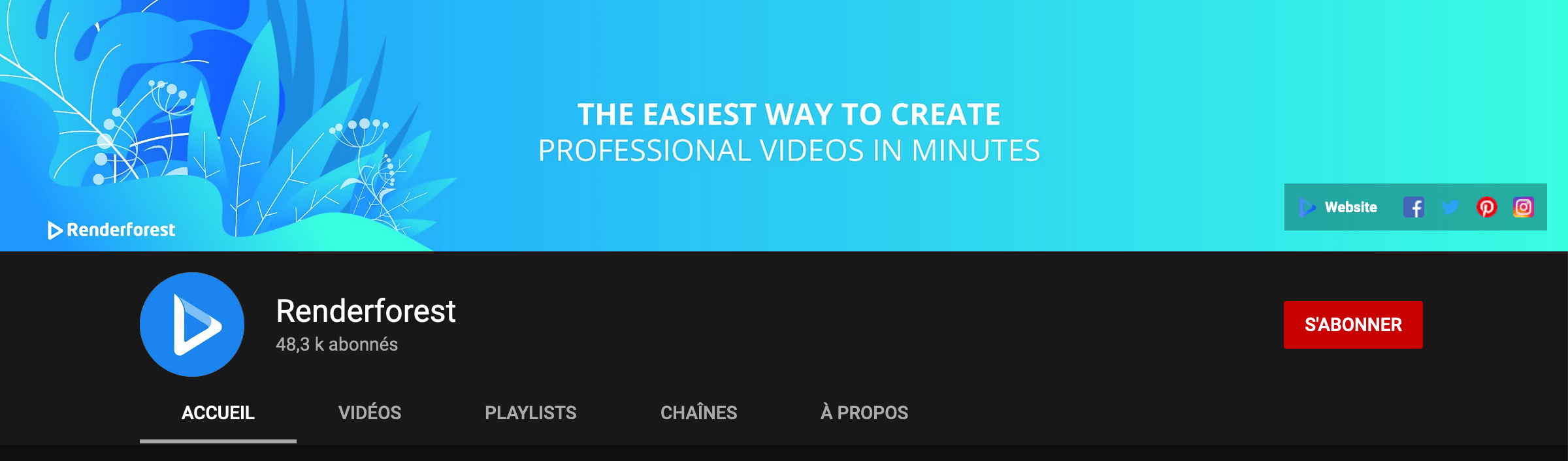 exemple de l'illustration de la chaîne YouTube