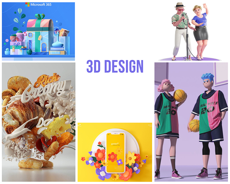 3d design graphic design trend