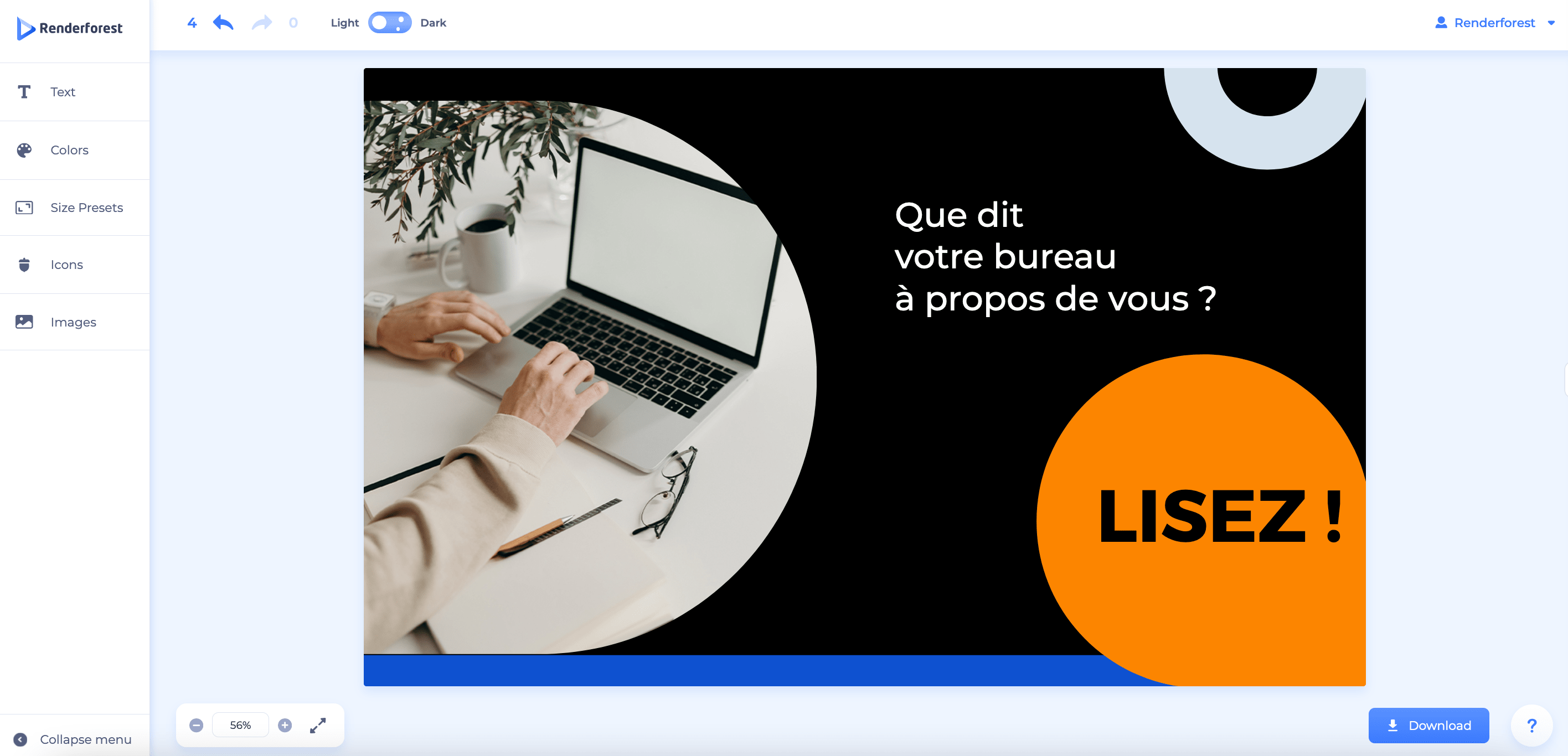 éditeur de designs graphiques de Renderforest