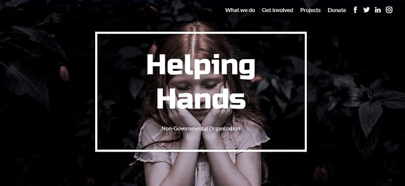 charity website template Renderforest 