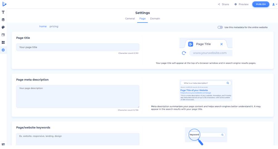 buat website dengan pengaturan halaman renderforest