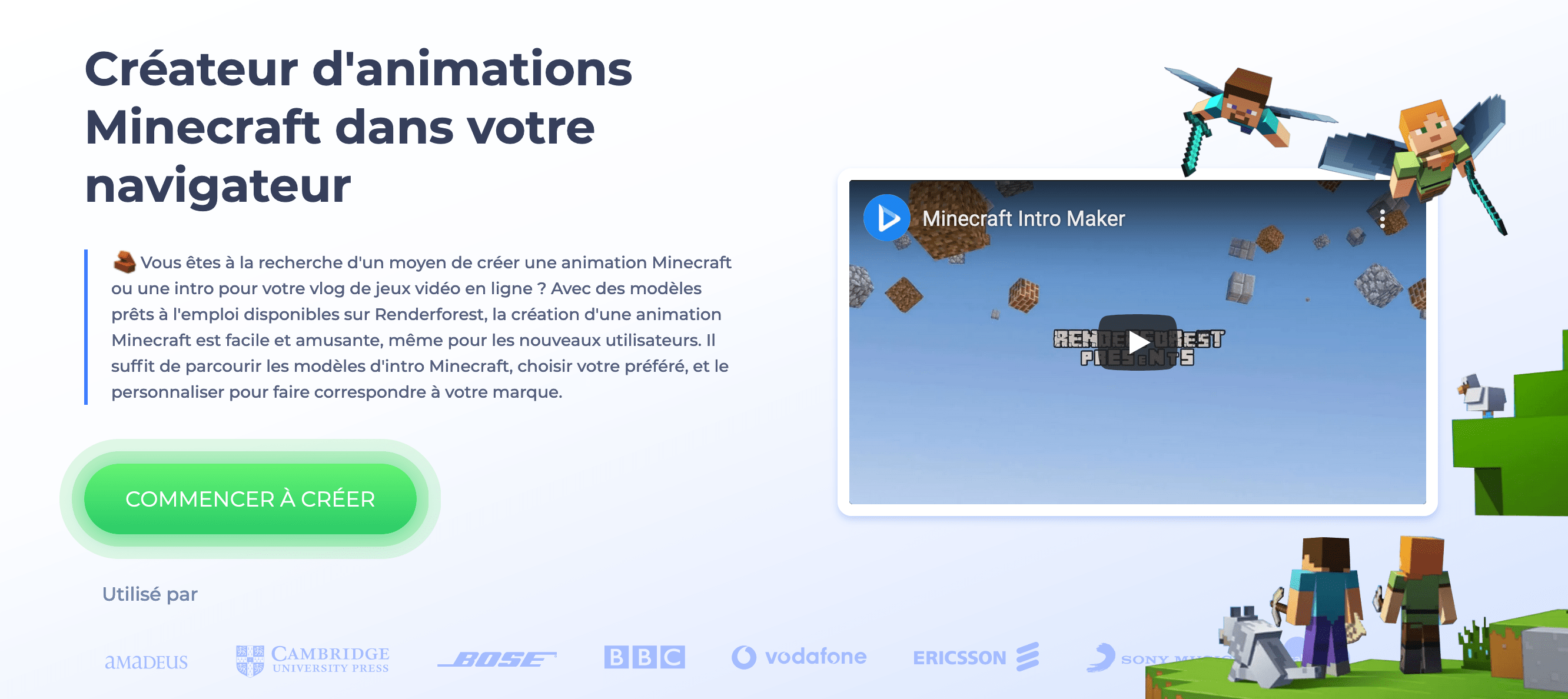 créateur d'animations minecraft