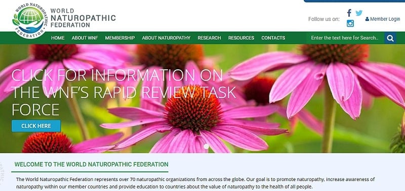 World Naturopathic Federation website