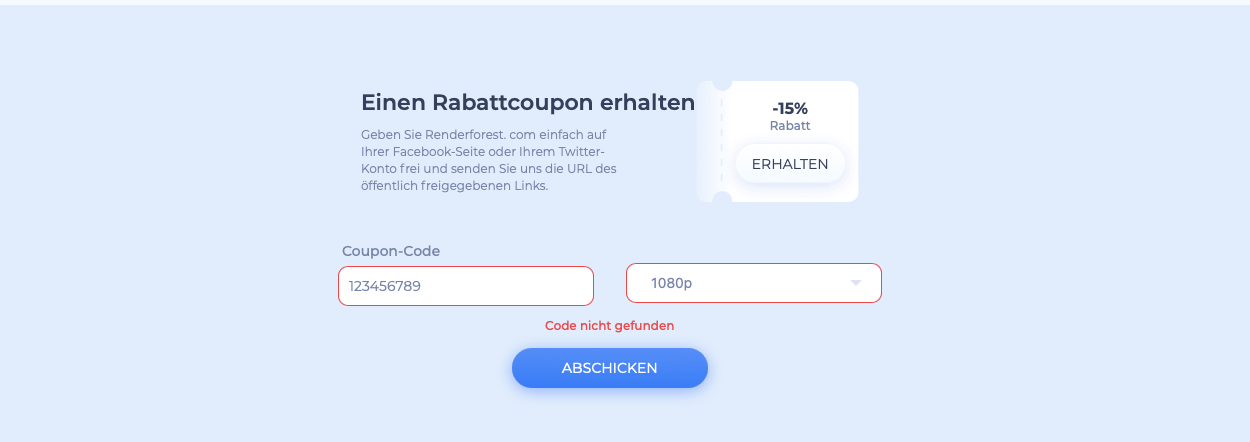 Gutscheincode nicht gefunden