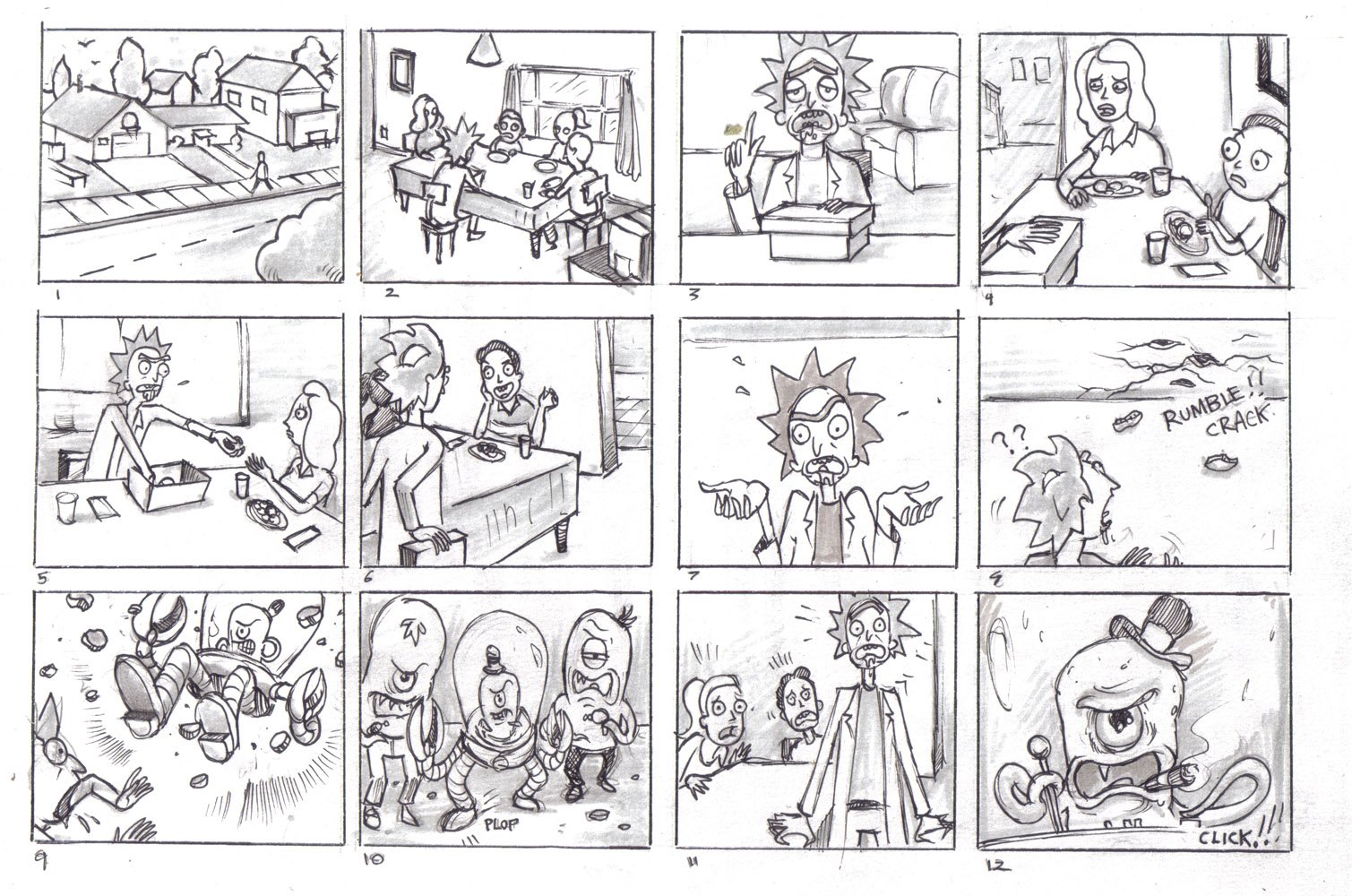 comic book storyboard rough draft example