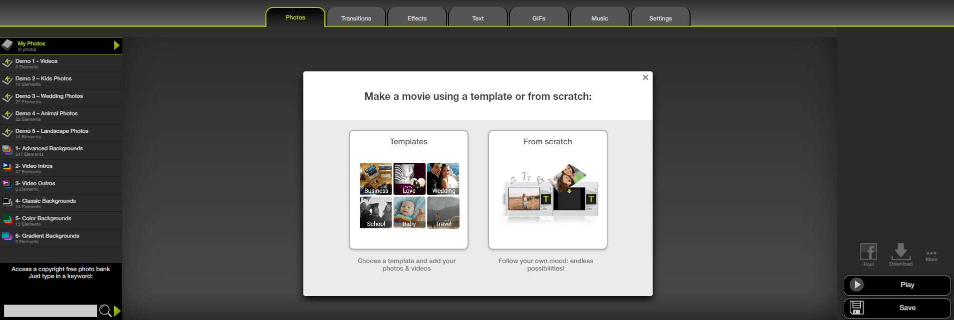 Kizoa video maker tool