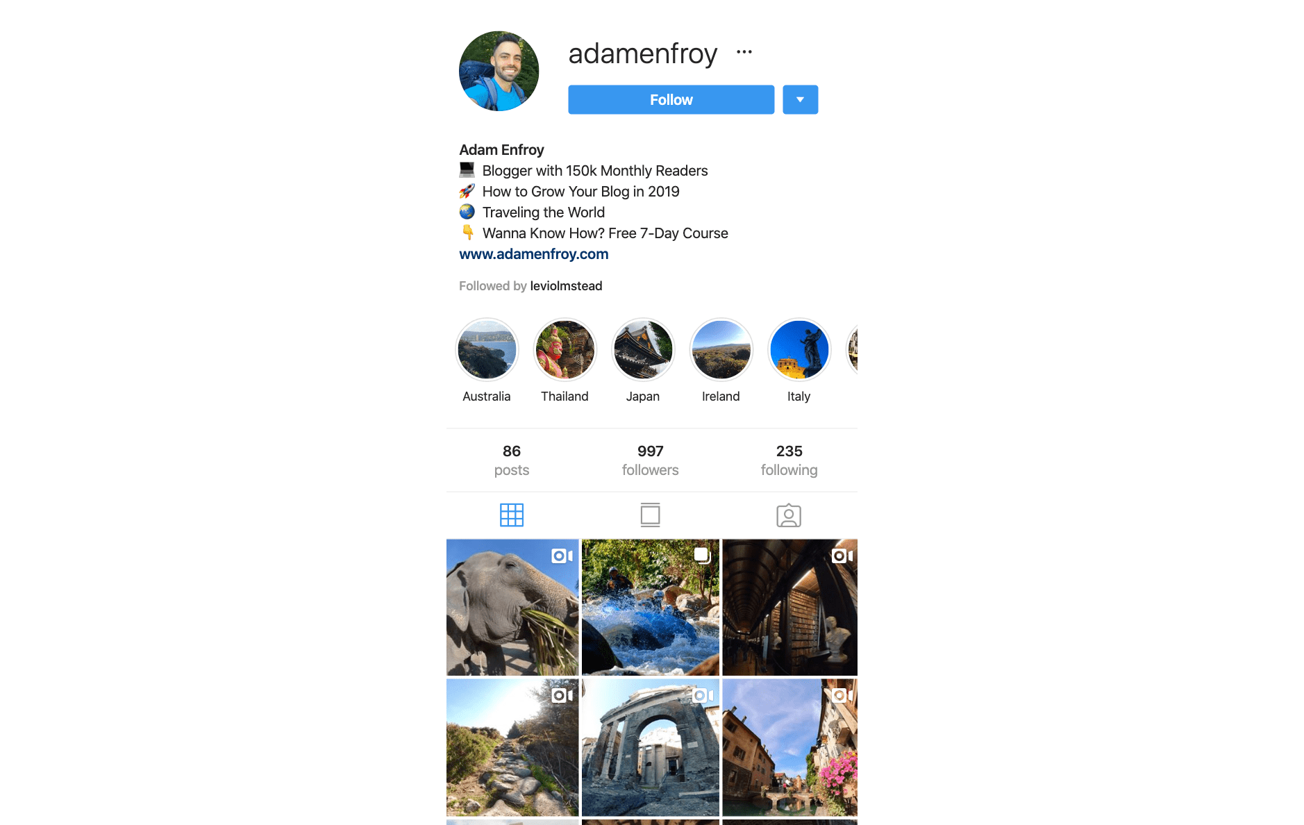 아담 엔프로이 인스타그램