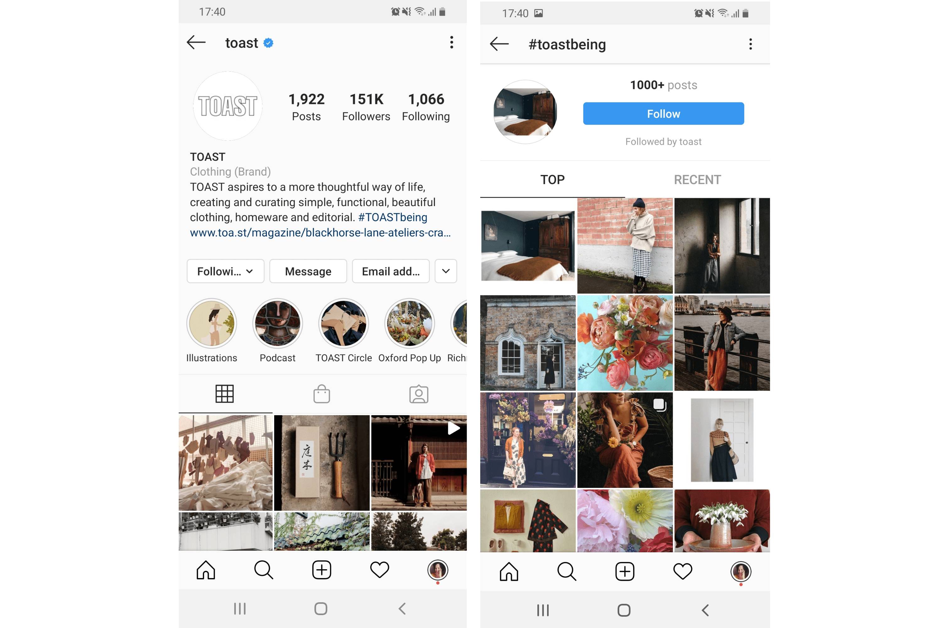 toast instagram
