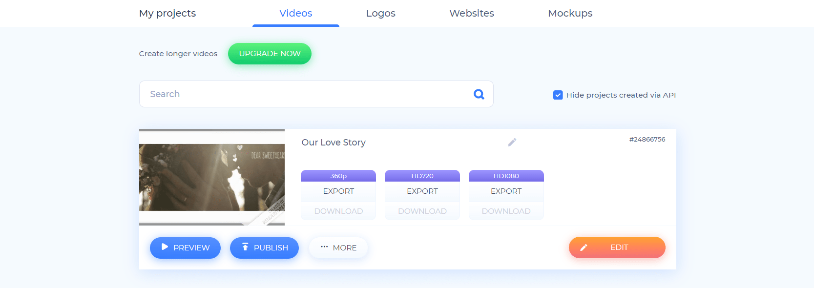 valentines day video project Renderforest