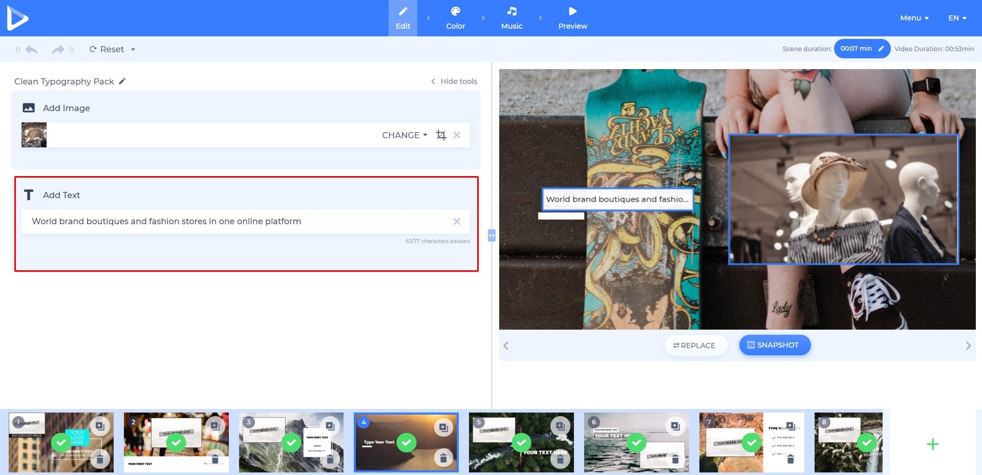 video ads text