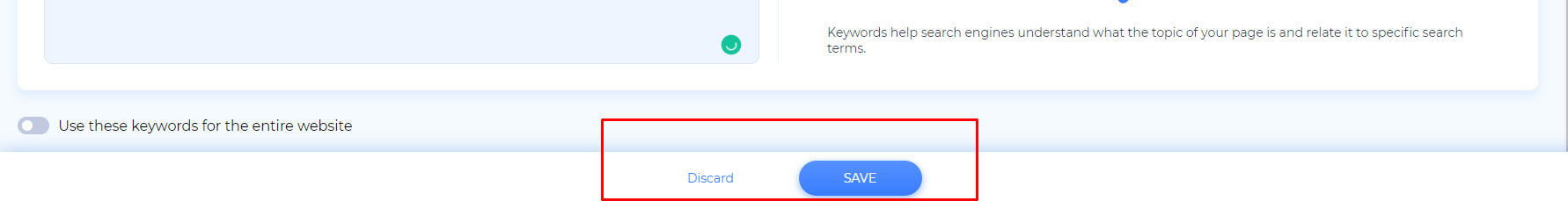 website maker save button