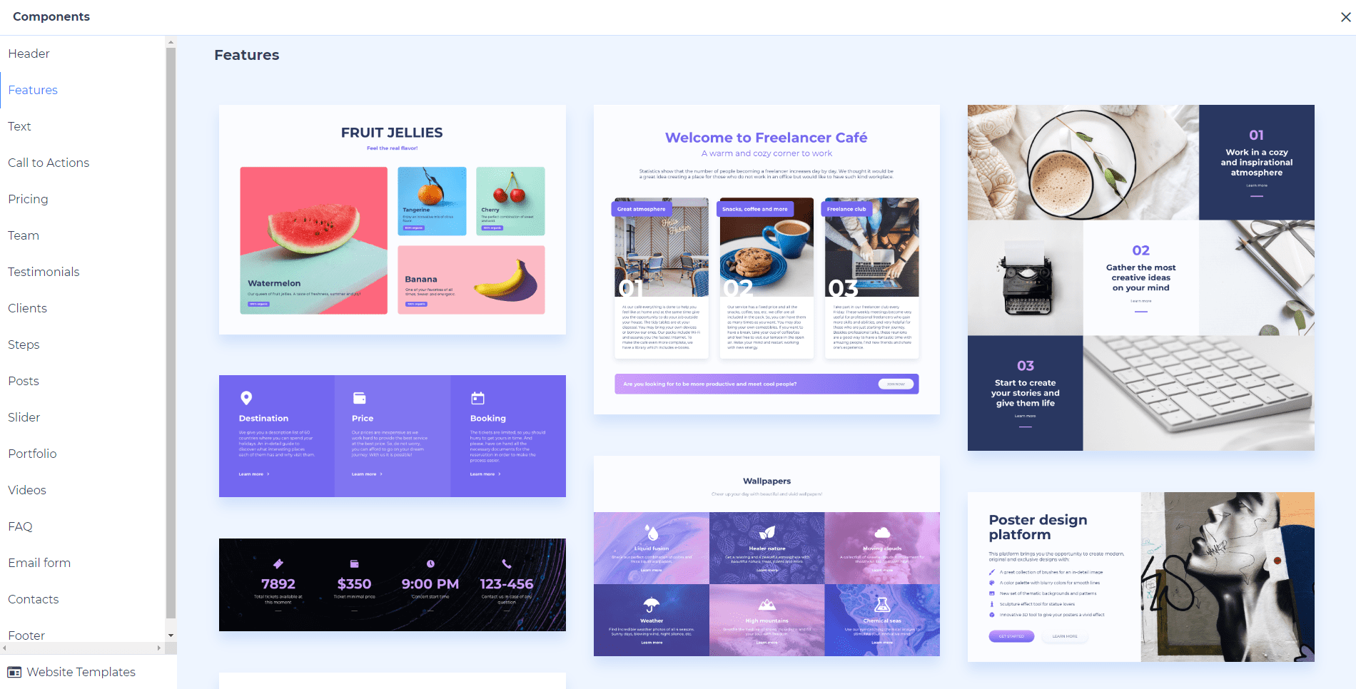 website maker components