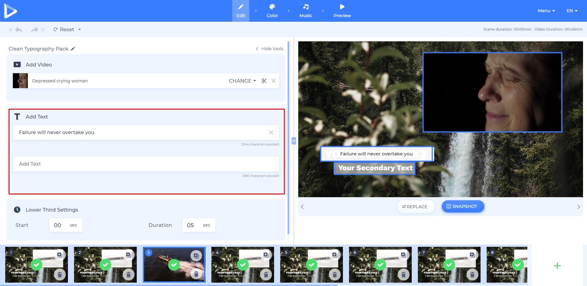 motivational video - add text