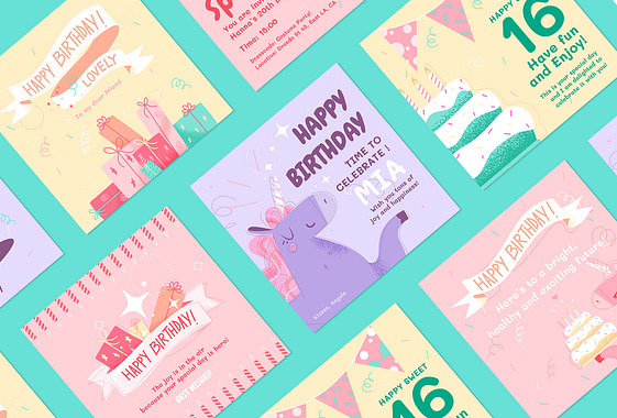 Set de création de vœux d՛anniversaire