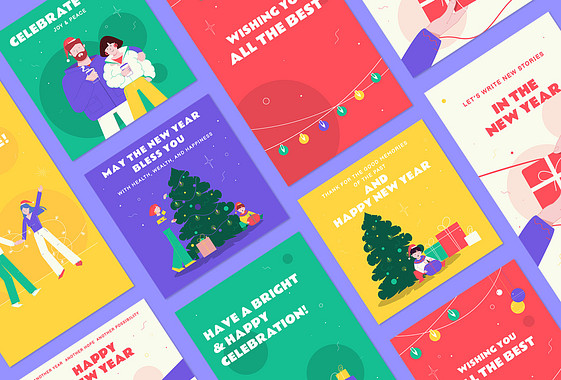 Шаблоны дизайна Новогодние празднования