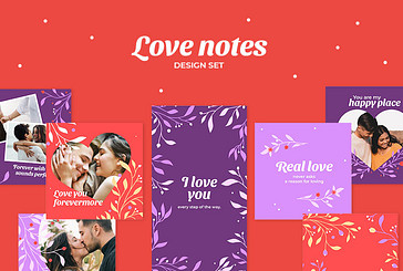 Set de Diseño de Notas de Amor