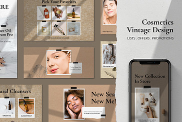 Винтажный дизайн для линии косметики