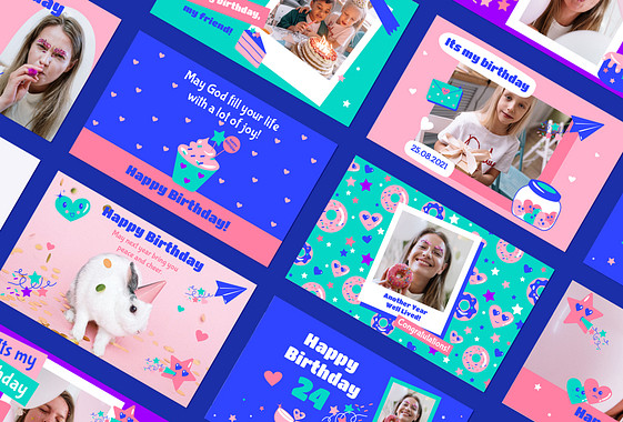 Pacote de Designs Coloridos de Aniversário