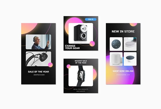 Designs de vente d'équipements technologiques