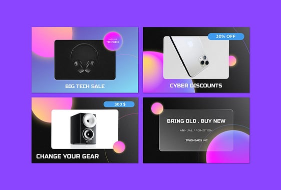 Designs de vente d'équipements technologiques