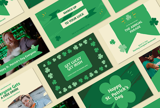 Designs promotionnels pour la Saint-Patrick