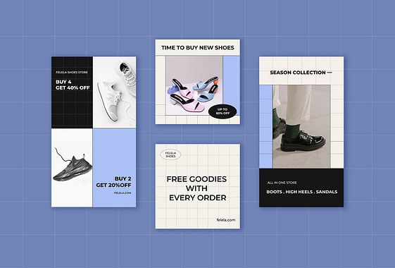 Set de designs pour la vente de chaussures