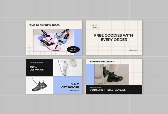 Set de designs pour la vente de chaussures