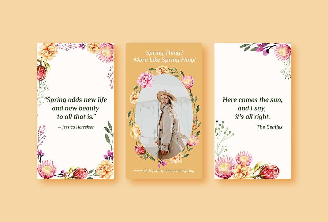 Spring Quote Horizontal Layout Spring Sale and Quote Set | Renderforest
