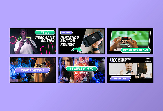 Miniatures pour vidéos sur les jeux/la technologie
