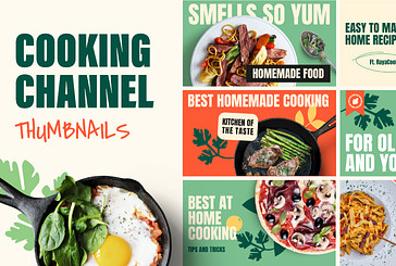 Kit de redes sociales de canal de cocina