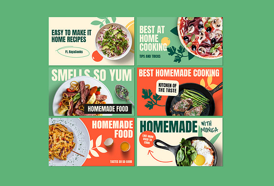 Kit de réseaux sociaux de chaînes de cuisine