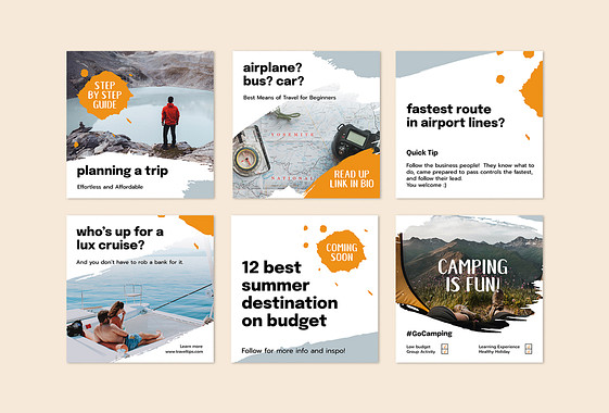 Visuels pour la promotion des blogs de voyage