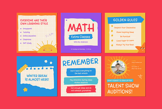 مجموعة تعليمية مدرسية متنوعة