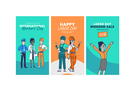 Набор дизайнов на День труда