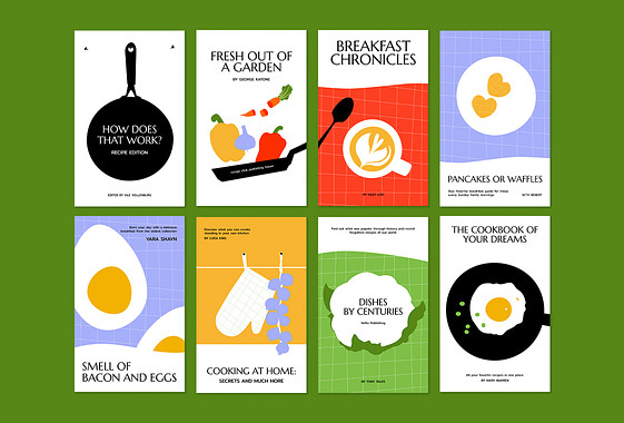 Couvertures de livres de cuisine