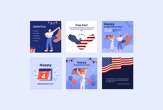 Postes pour la fête de l'indépendance