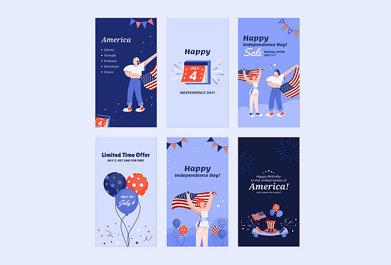 Postes pour la fête de l'indépendance