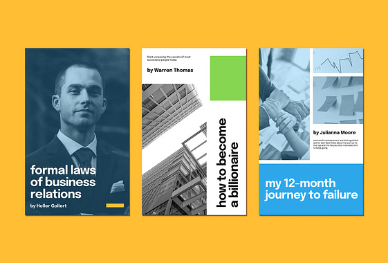 Minimalistische Buchcover für Geschäftsbücher